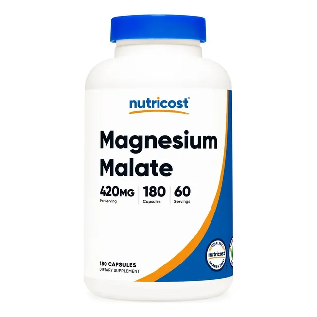 Suplemento Nutricost con sabor a malato de magnesio sin sabor X 180 Un