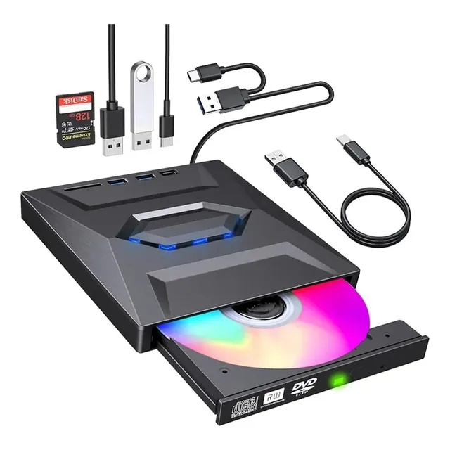 Grabador Cd Y Dvd Lector De Cd Externo Usb 3.0 Slim Usb A/c