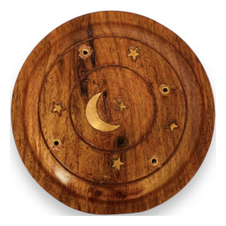 Porta Incienso De Madera Fina Para Conos, Varas O Palo Santo 2 Platones Circulares Porta Incienso De Madera Fina Para Conos, Varas O Palo Santo 2 Platones Circulares