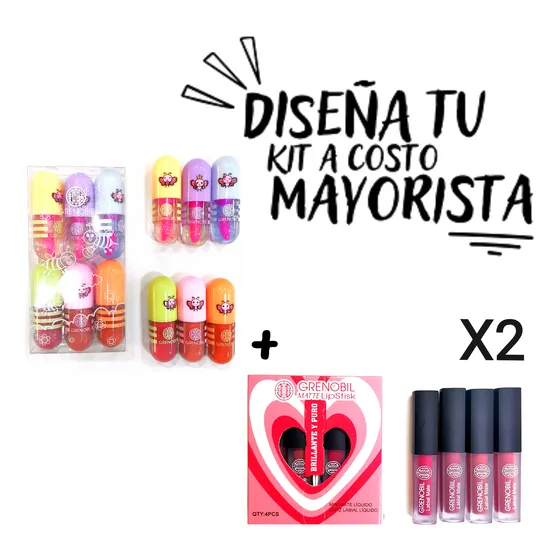 Set 4 Brillos Labial Mate Corazon