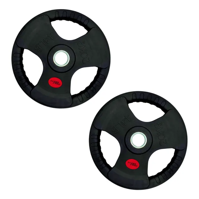 Discos Olímpicos 44 Lb Recubiertos Gym Pesas 20kg 2 Piezas