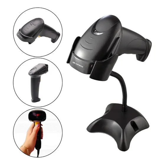 Leitor De Código De Barras Com Suporte C3tech Lb-50bk Usb