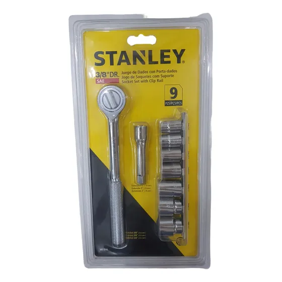 Juego De Dados 3/8 PLG 9 Piezas Cod: 86-219 Marca Stanley 