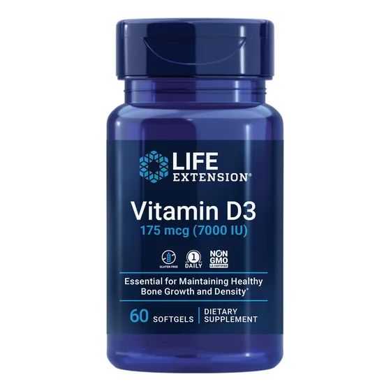 Suplemento De Vitamina D3 Life Extension 175 Mcg (7000 Iu)