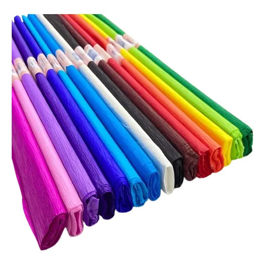 Kit Com 10 Folhas De Papel Crepom 48cm X 2m Sortidos