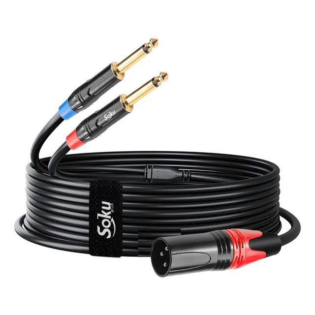 Cable Audio Dual Ts 6.35 A Xlr 3 Pines Hifi Premium 24k Soku
