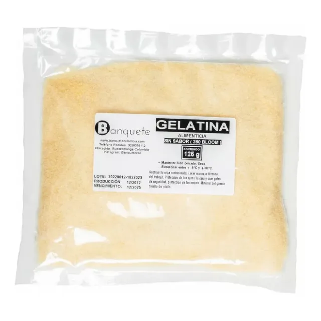 Gelatina Sin Sabor 125g Bloom A