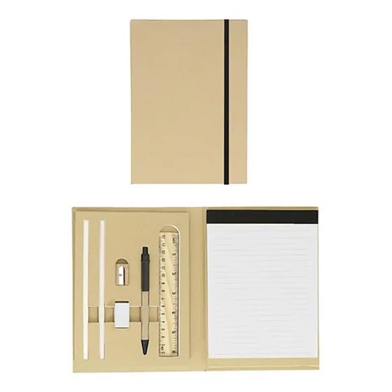 Set Ecológico Block Lapices Goma Sacapuntas Regla Pluma Zon