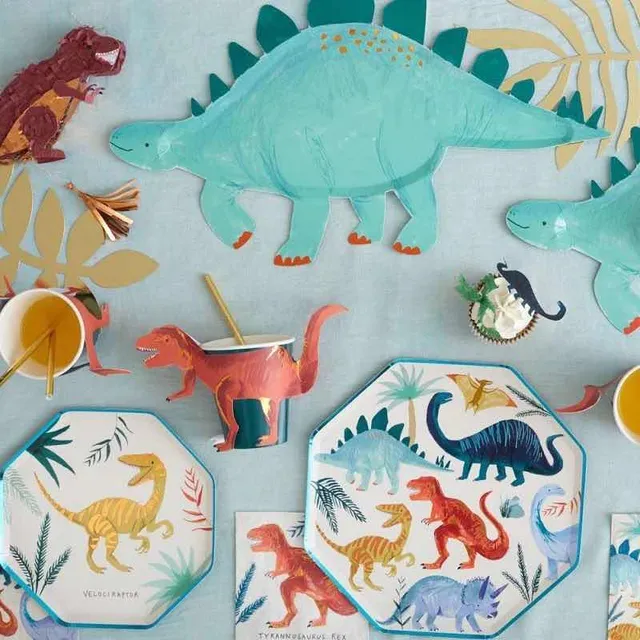 Kit De Fiesta Platos Vasos De Dinosaurios Meri Meri