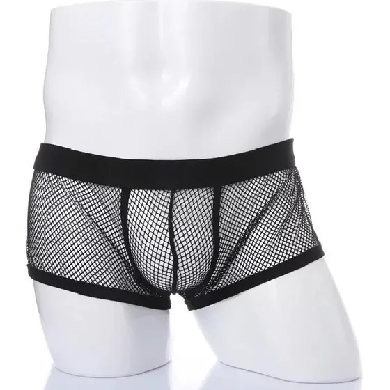 Boxer En Malla Hombre Sexy Calzoncillos Transparencia 