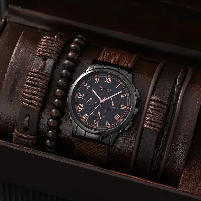 4 Piezas Reloj De Cuarzo Correa De Nailon Pulseras A La Moda