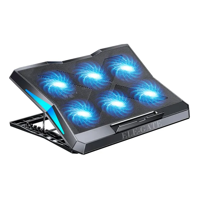 Base Enfriadora Para Laptops 6 Ventiladores Silenciosos Color Negro