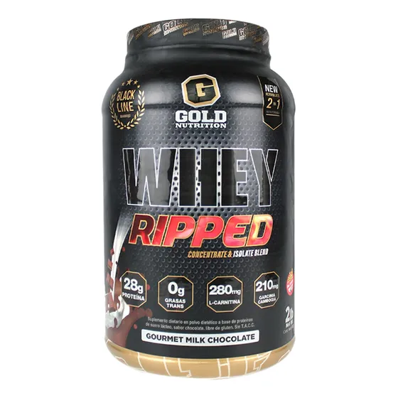 Whey Ripped Sabor Gourmet Milk Chocolate Gold Nutrition X2lb