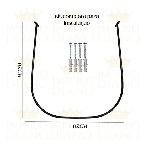 Provador Redondo Para Cortina Loja De Roupas Em Arco 92x92 Cor Preto