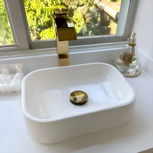 Cuba Pia De Apoio Retangular 36x27cm Para Banheiro Lavabo Beltempo BT-2010