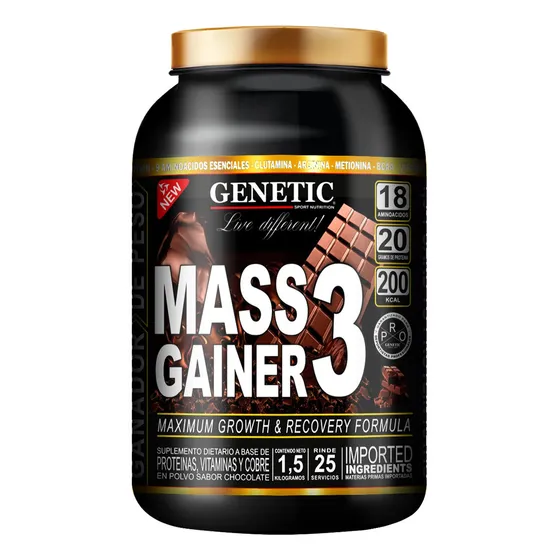 N°1 Mass Gainer Genetic Ganador De Peso Crecimiento Muscular Sabor Chocolate