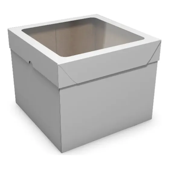 10x Caixas C/ Visor Para Bolos Ou Tortas 25x25x20cm - Cores