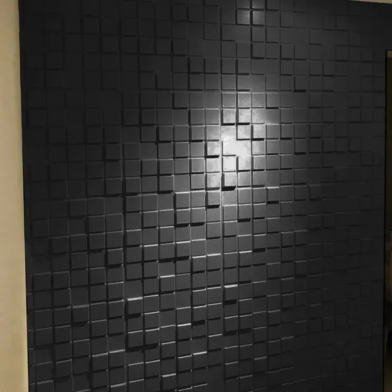 Kit De 20 Placas 50x50 Cor Preta revestimento parede 5m² Cor Pixel