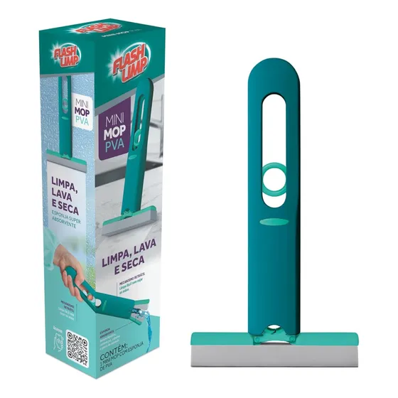 Mini Mop Pva Rodo Rodinho Dobravel Mop7674 Flash Limp
