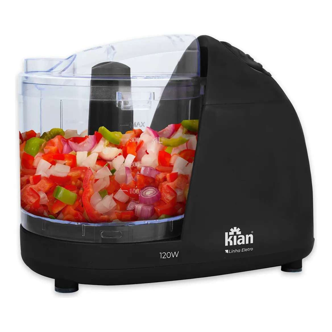 Mini processador Kian cor preto 120W 500ml