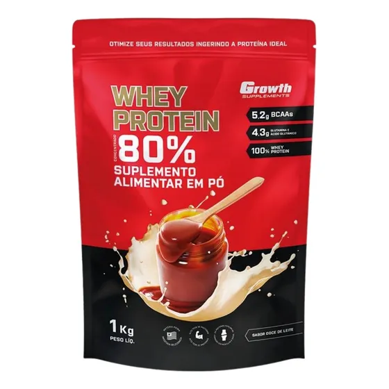 Whey Protein 80% Concentrado 1kg - Growth Supplements 