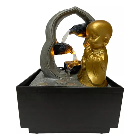 Fonte Água Decorativa Globo Bivolt 3 Quedas Led Fengshui