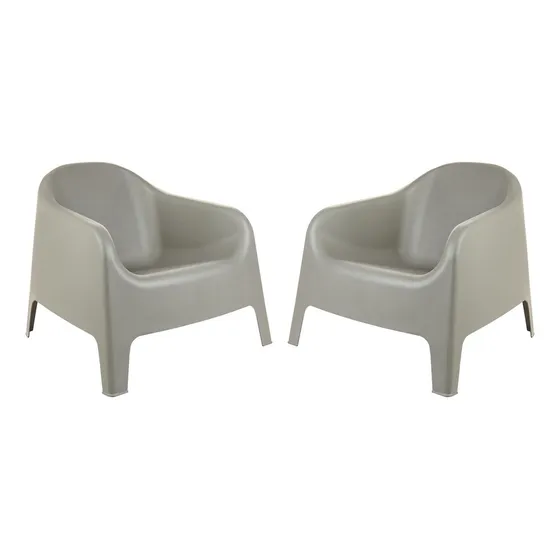 Sillon De Jardin Plastico Skarpo Set X2 Garden Life Color Gris