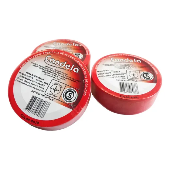 Cinta Aisladora Roja Candela X 10 Mts X 30 Unidades Color Rojo Cinta Aisladora 10 Mts