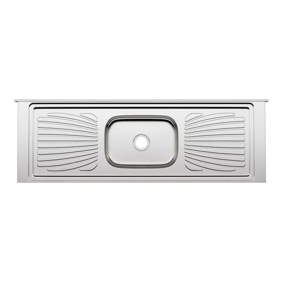 Pileta De Acero Inoxidable Mesada Concreto 160 Cm Forminox