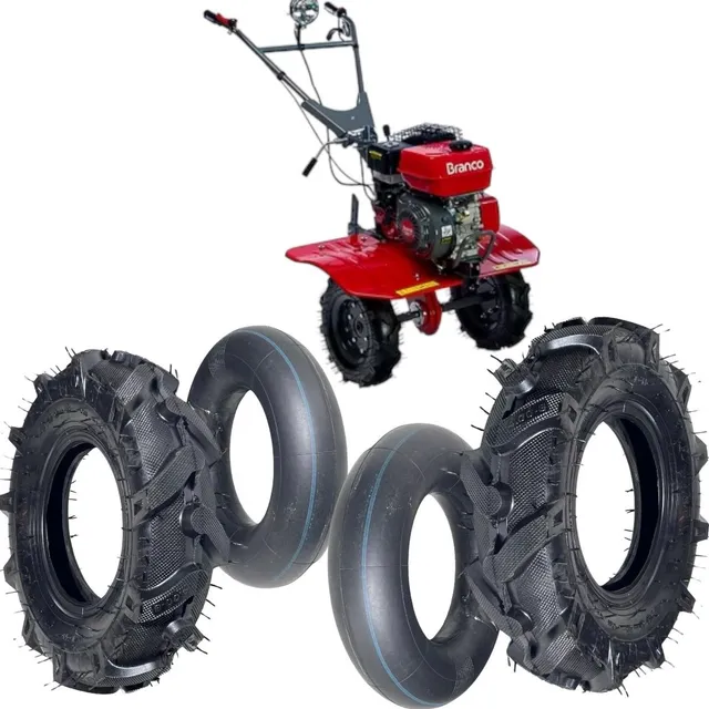 2 Pneu 4.00-8 P/ Motocultivador Tratorito Micr Toyama Tobata