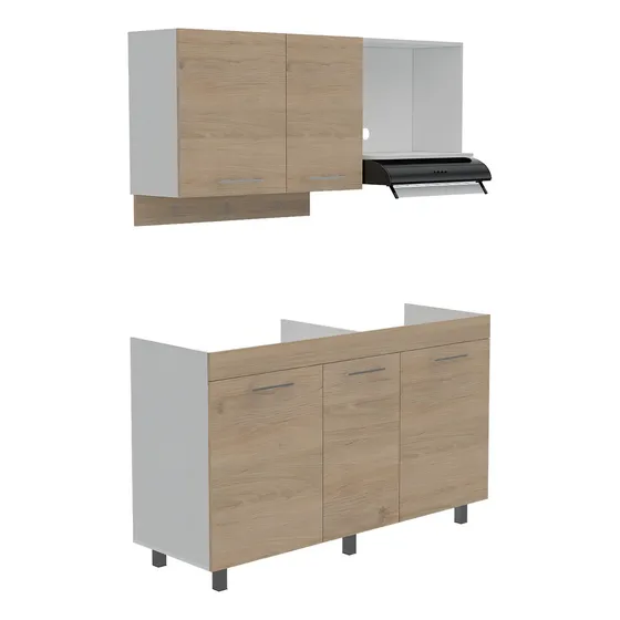 Cocina Integral Brasilia, Blanco / Beige 150cm