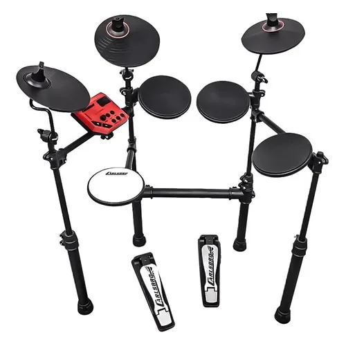 Bateria Eletrônica Carlsbro Csd100 Black By Odery Com Pedais Cor Preto/Vermelho