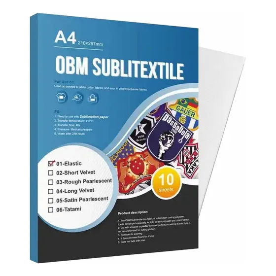 Vinil Textil Sublimable Elastico (a4 X 10)  Obm Sublitextile