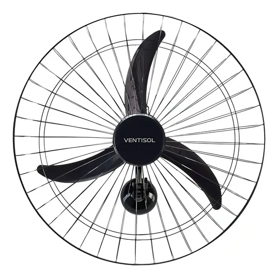 Ventilador de parede Ventisol Comercial preto 200w com 3 pás de plástico 60 cm de diâmetro
