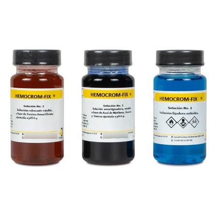 Kit Hemocolorante Rápido Hemocrom-fix (diff-quick) 100ml Sin Tono Kit Hemocolorante Rápido Hemocrom-fix (diff-quick) 100ml Sin Tono