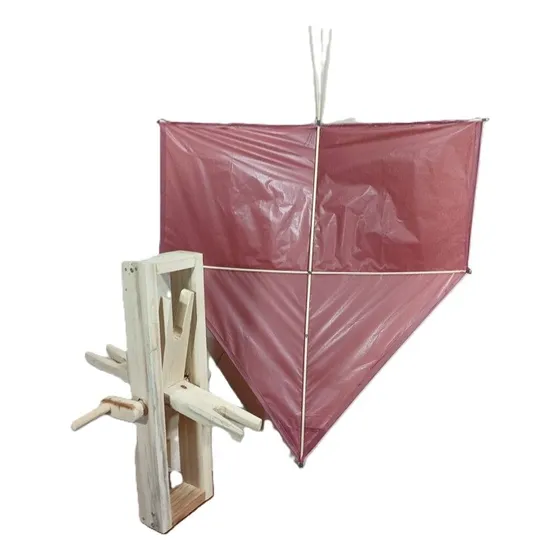 Manivela Carretilha Soltar Pipa Madeira Arte 36x27x18cm 390g