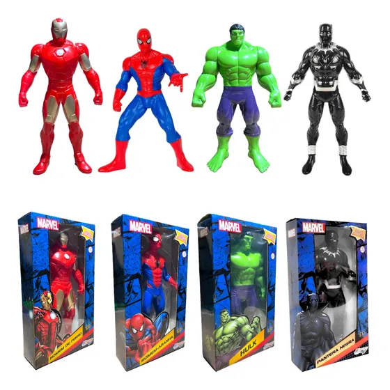 Kit 4 Boneco Heróis Marvel Vingadores Coleção Envio Imediato