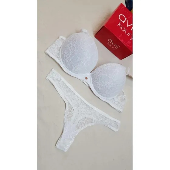 Conj De Encaje T Soft Push Up Y Cola Less. Avril Kaury 1007