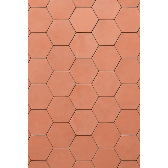 Piso Ceramico Rustico Hexagonal Terracota
