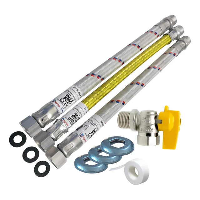 Kit Instalaçao Aquecedor Gás 40cm Passagem Plena Alta Vazão