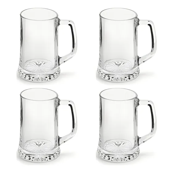 Set 4 Vasos Cerveceros Artisan Mug 320ml Color Transparente