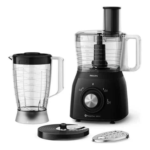 Multiprocesadora Philips HR7630 Negra Licua Rebana Pica Exprime Ralla