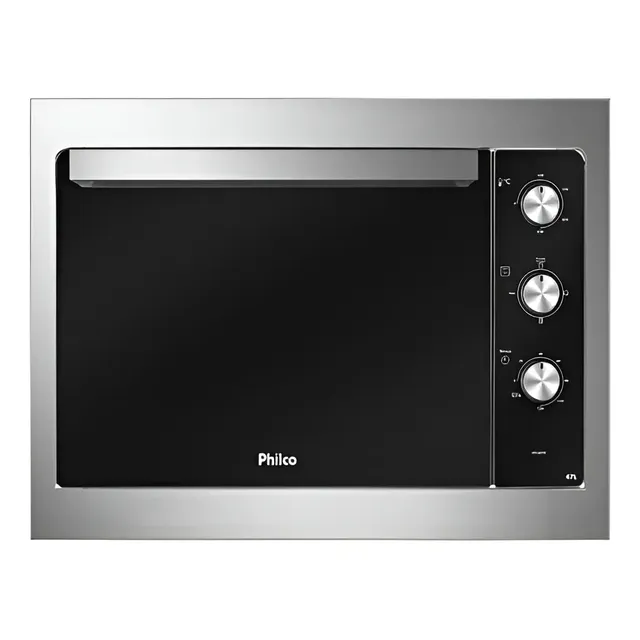 Forno Elétrico De Embutir Philco Pfe47e Esmaltado Dupla Resi Cor Aço escovado