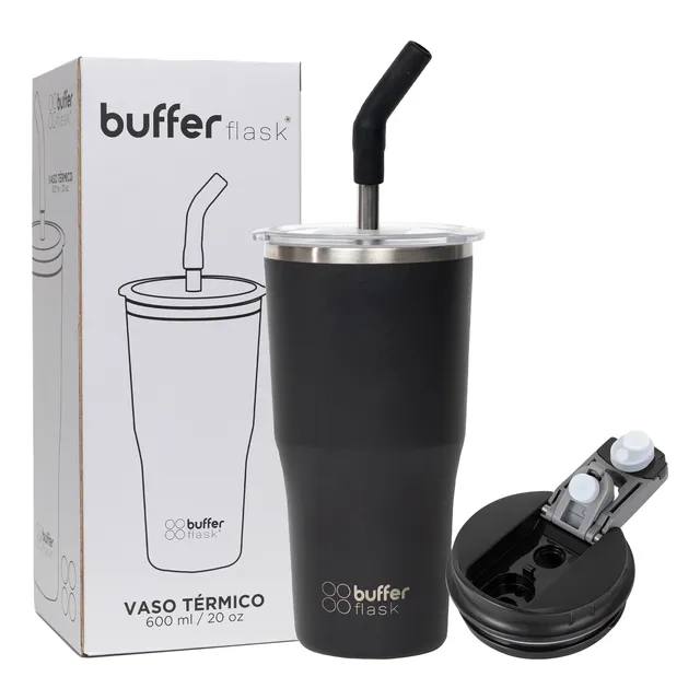 Vaso Térmico Mug Agua Cafe 570ml Buffer Acero Inox +tapas
