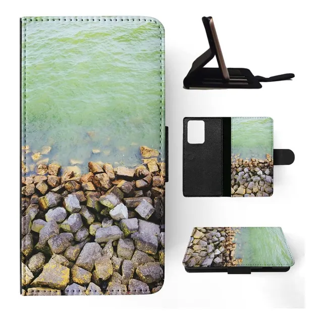 Rocks Pebbl Adema Cubierta Caja Telefono Cartera Tiron Lago