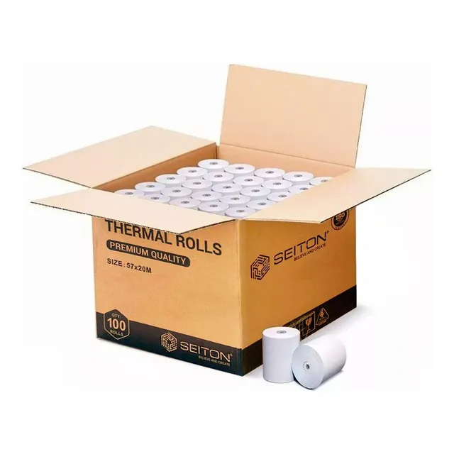 Caja X100 Rollos De Posnet Térmico Seiton 57mm X 20m