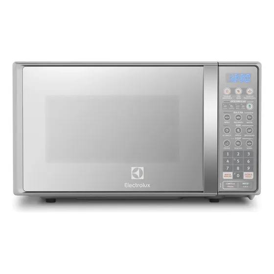 Microondas Electrolux gris 20L Inox 6 funciones. Puerta Espejada. Función eliminador de olores. | Cuotas sin interés