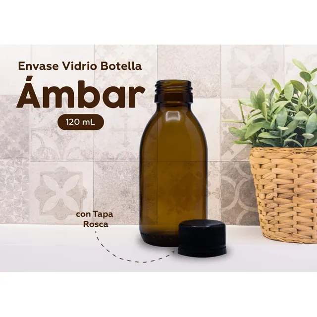 Lote 1300 Frascos Ambar De Vidrio Usado Con Tapa 120ml