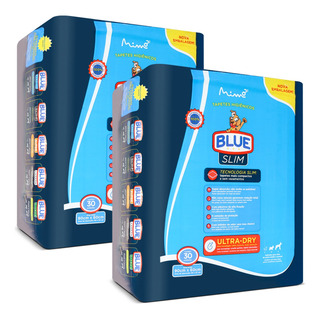 Tapete Higienico Blue Slim 60x90 30u X 2 - Kit Com 2 Pct Tapete Higienico Blue Slim 60x90 30u X 2 - Kit Com 2 Pct