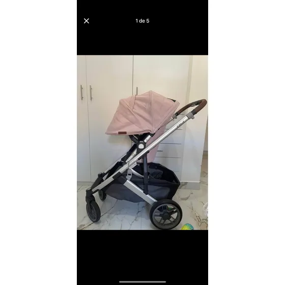 Coche Uppababy Cruz - Color Negro Con Rosado